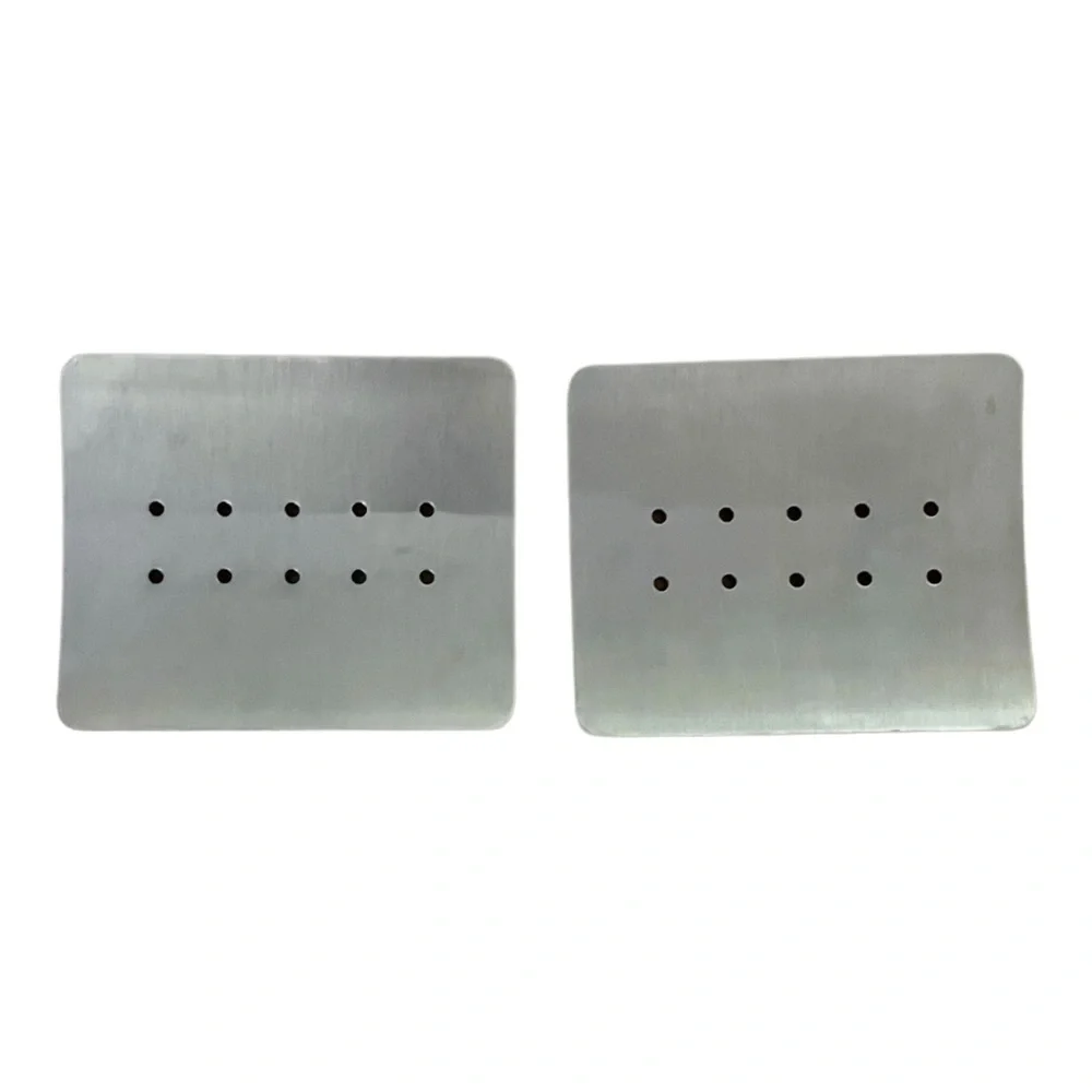 NEW Crate&Barrel Stainless Steel Modern Soap Dish / Set of 2
